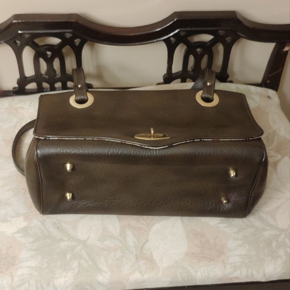 OLLA Elegant Vintage Brown Leather Handbag - Picture 8 of 9